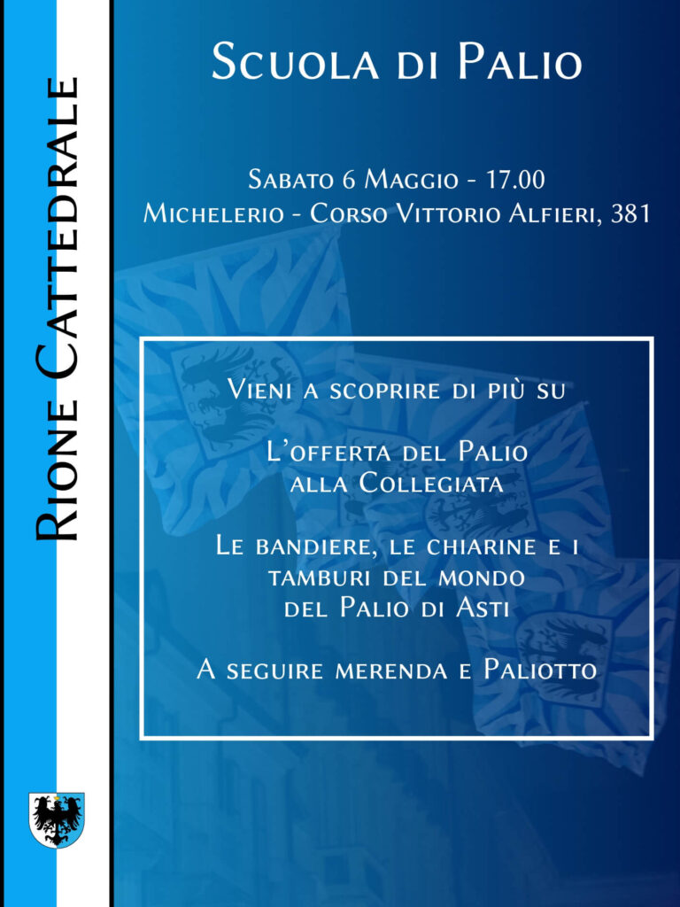 Locandina Scuola di Palio 2023 - Rione Cattedrale Asti