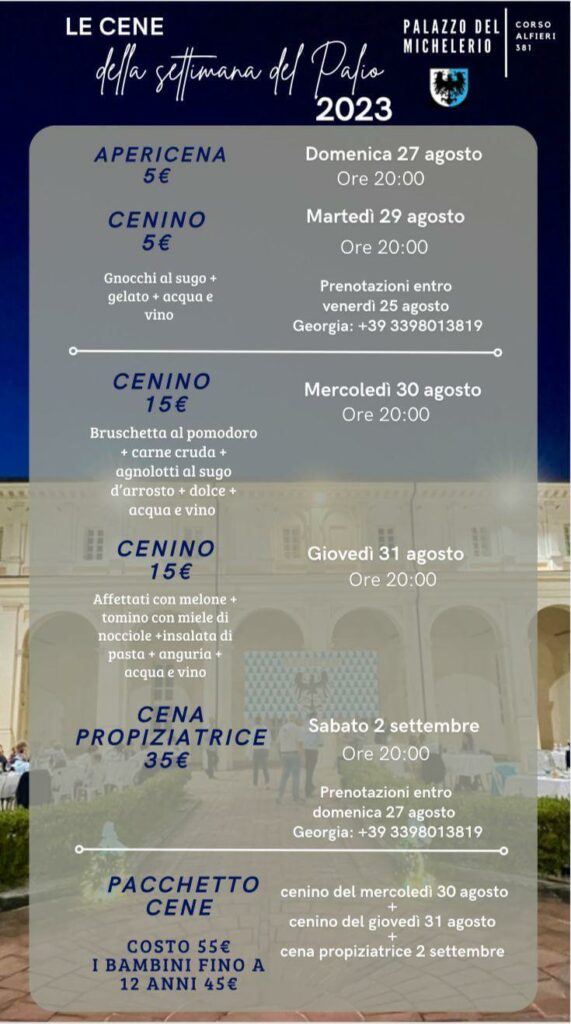 Locandina dei Cenini della settimana del Palio 2023